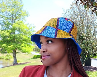 Hand Made African Motif  Reversible Bucket Hat