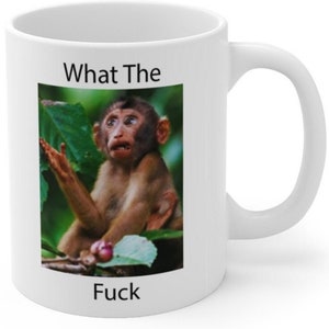 Funny sarcastic mug funny monkey coffee mug gift her him coworker friend birthday all occasion gift