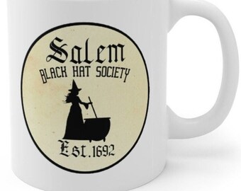 Wtch Salem mug gift Black Hat Society mug Wicca magick gift coffee tea cup mug gift for Halloween