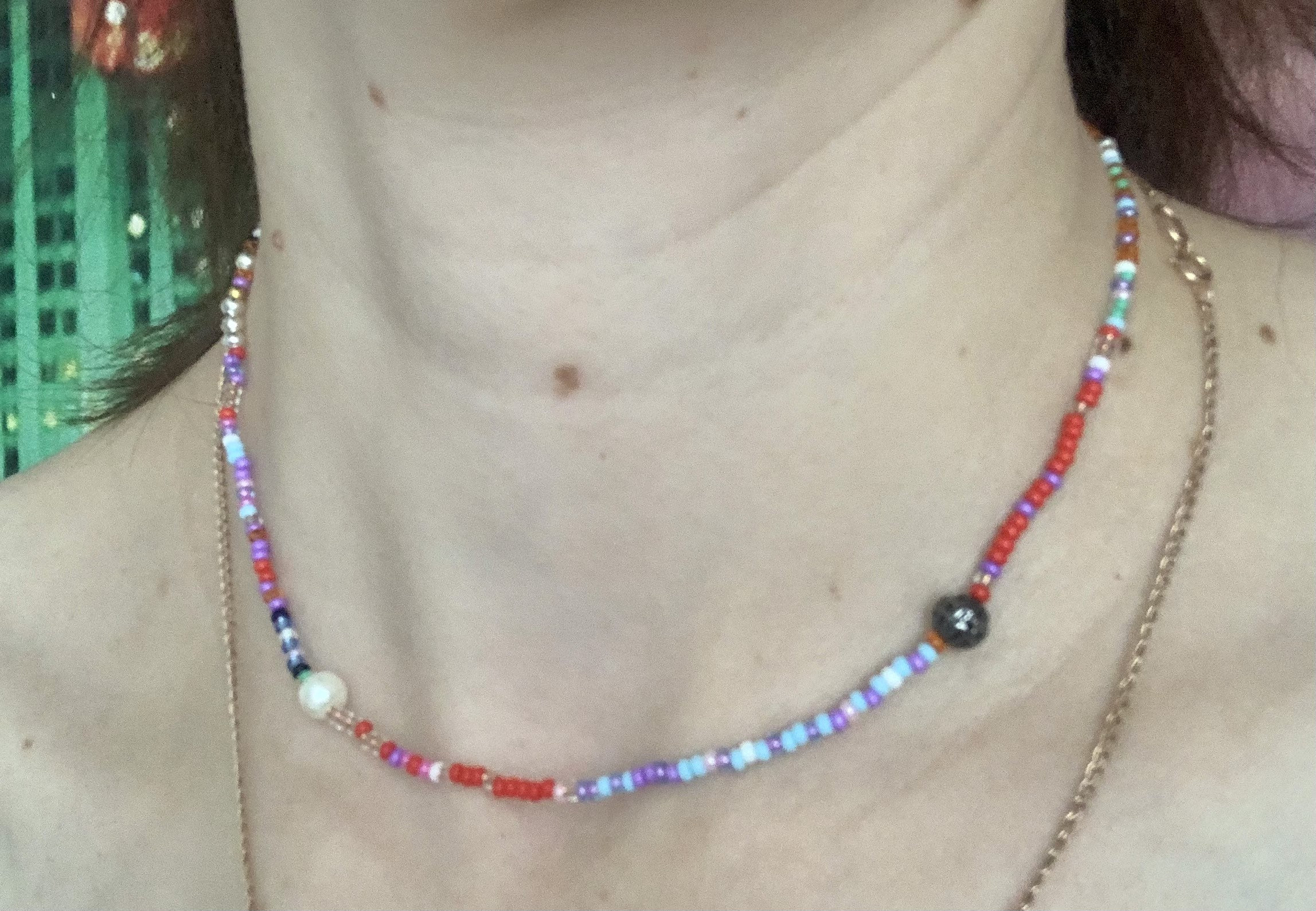 Colourful beaded necklace dainty necklace colourful seed Etsy