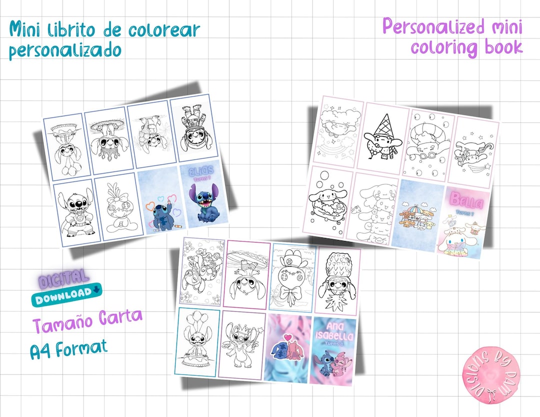 Mini Coloring Book With a Character of Your Choice. Personalized With ...