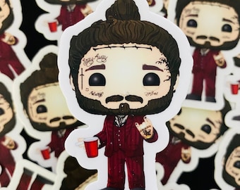 Post Malone Funko Sticker | Posty | Sunflower | Sticker for Hydro flask | Waterproof