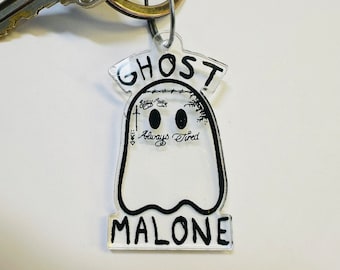 CLEAR Ghost Malone Keychain | Posty | Post Malone | Halloween