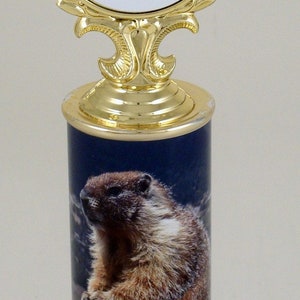 Groundhog Trophy With Column on Marble Base