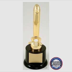 Hot Dog Trophy on Black Round Base