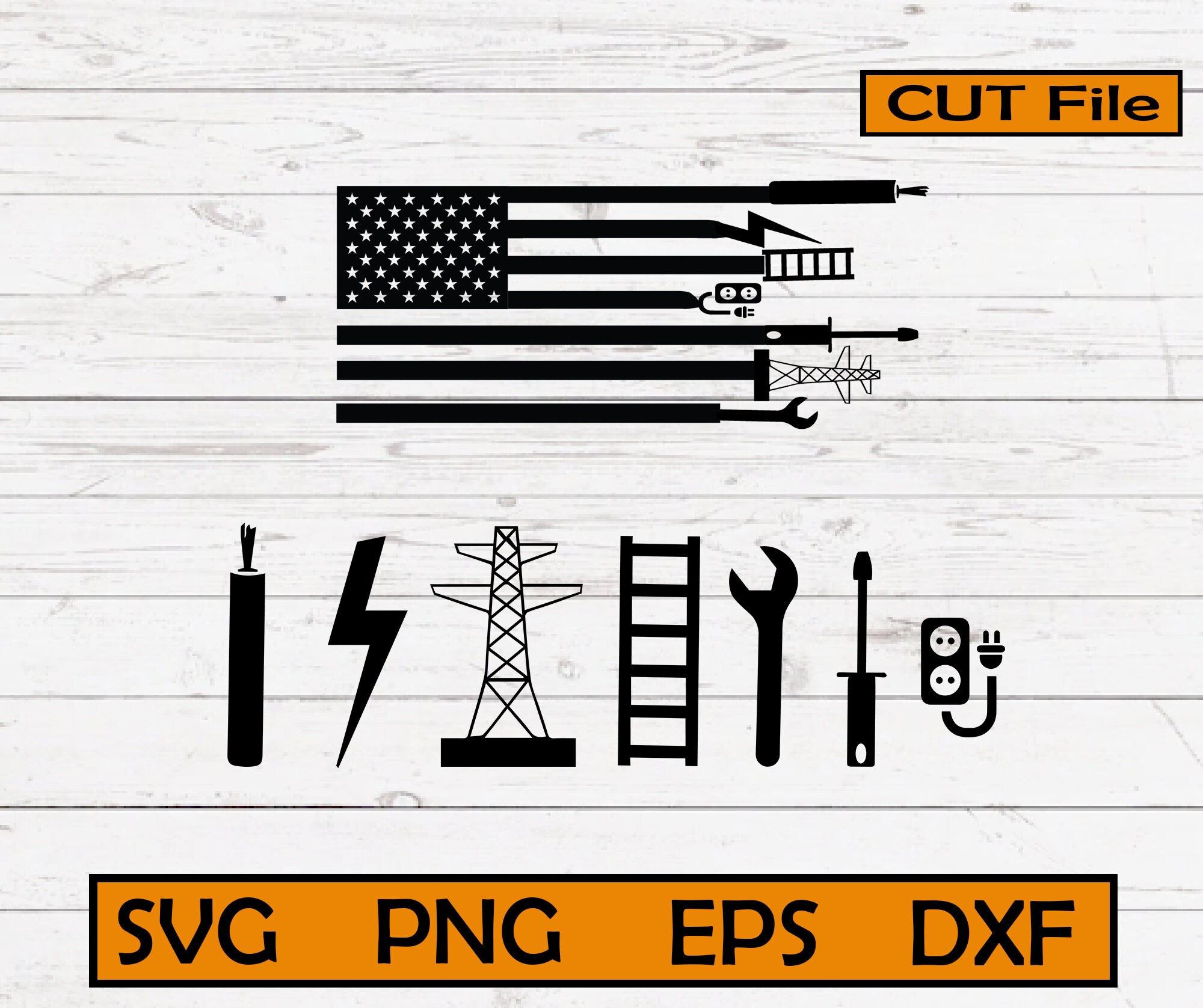 Electrician Flag SVG Electrician Flag PNG Electrician Flag Etsy