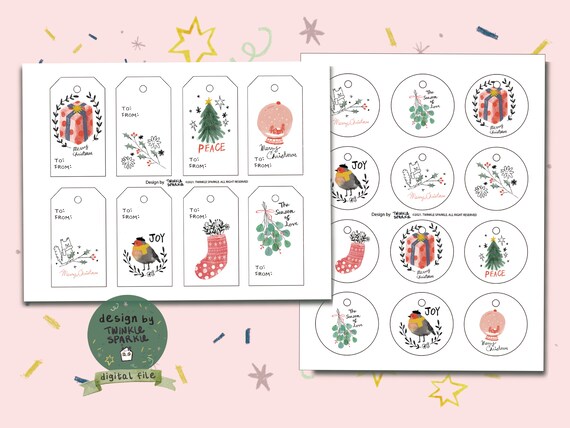 Printable Christmas Tags Holiday Gift Tags Printable Gift | Etsy