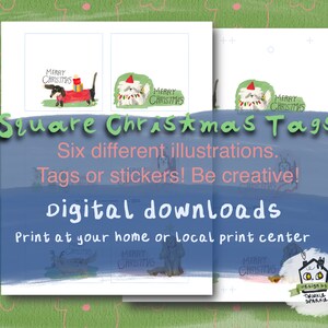 Ilustración de perros lindos Etiquetas navideñas imprimibles, Etiquetas de regalo navideñas, Etiquetas de regalo imprimibles, Etiquetas navideñas imprimibles