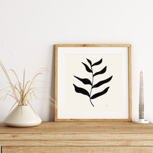Leave, Nature Print, Minimalist Print, Illustration Print, Print, Home Decor, Floral Print, Black and White Print
