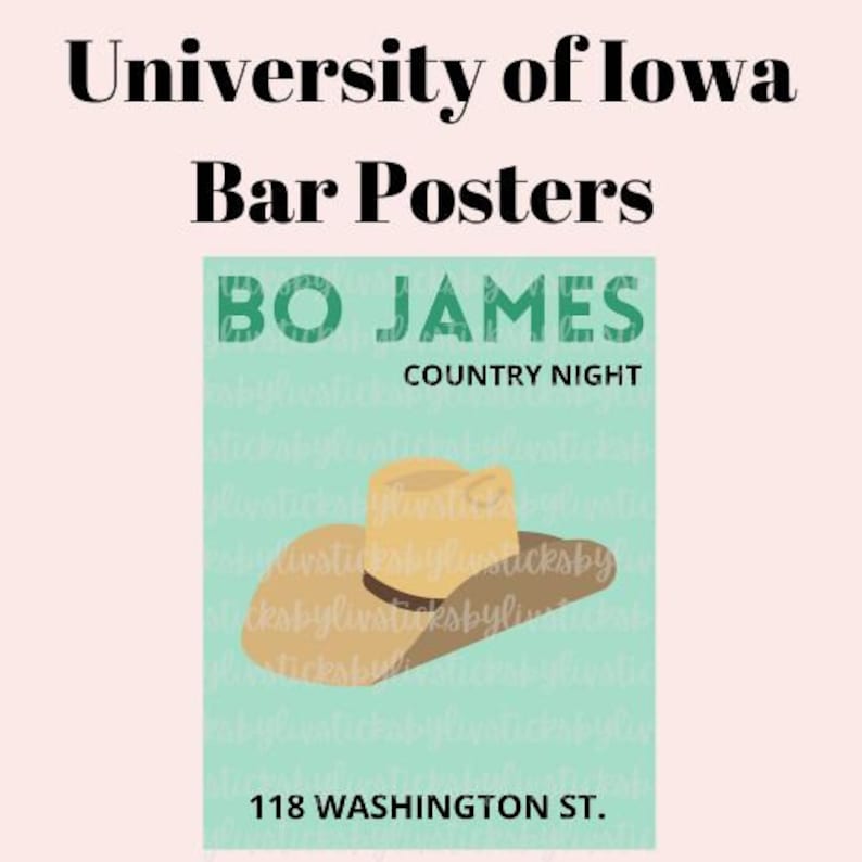 University of Iowa Bar Cart Decor Etsy