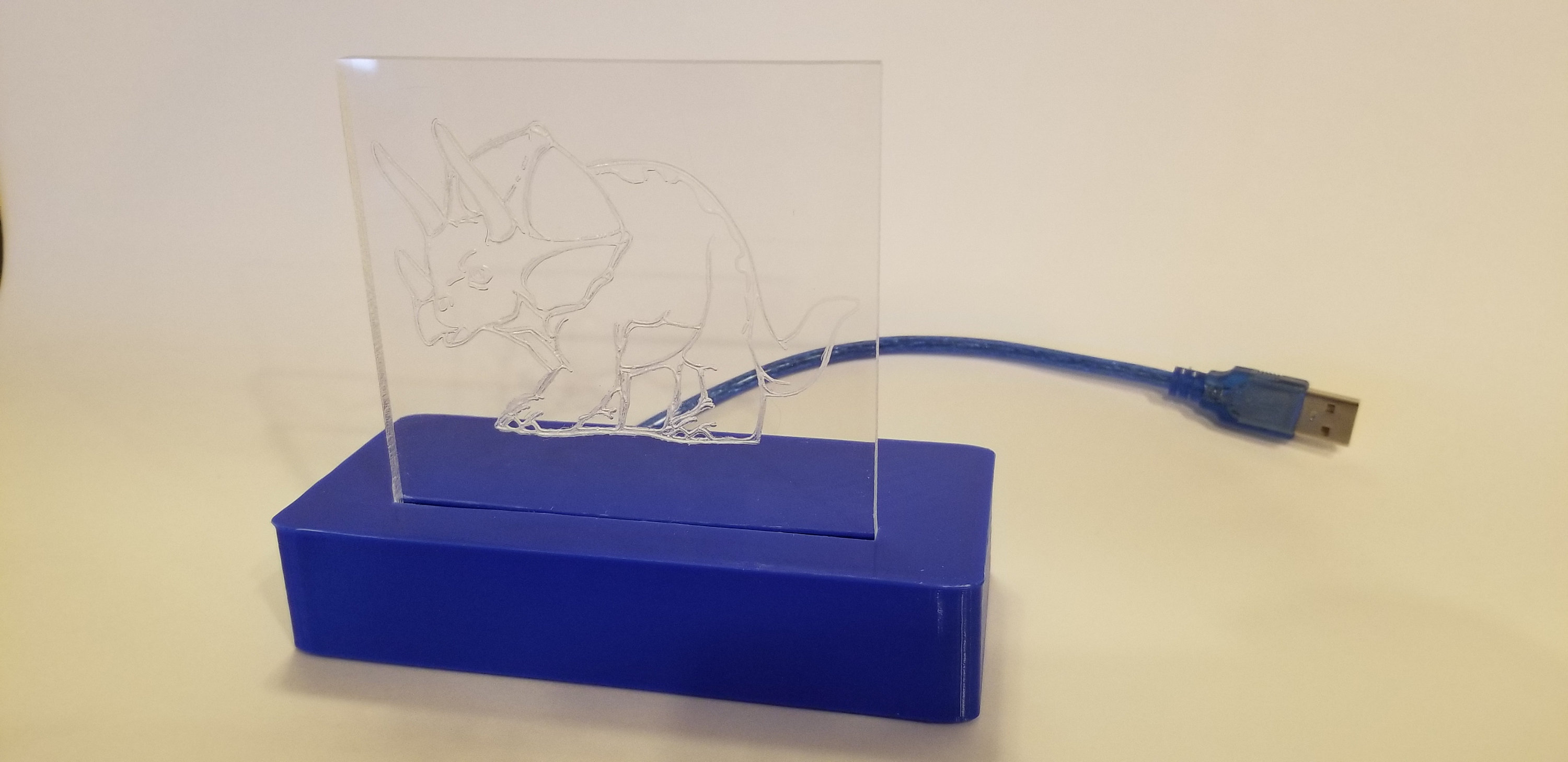 Acrylic LED Lamp and Base Customizable Image USB Powered | Etsy