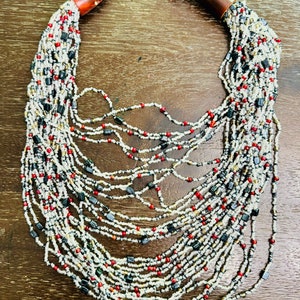 Stunning Vintage Gerda Lynggaard Monies multi strand beaded necklace!