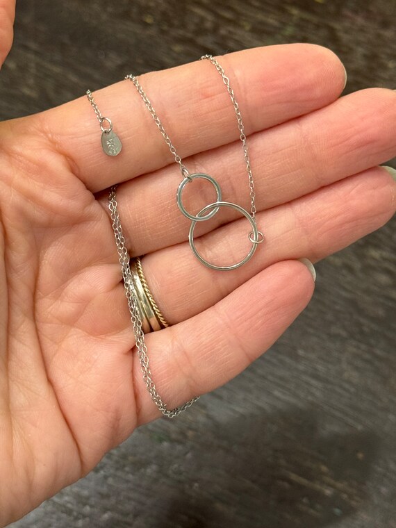 925 interlocking infinity circle necklace! Minima… - image 2