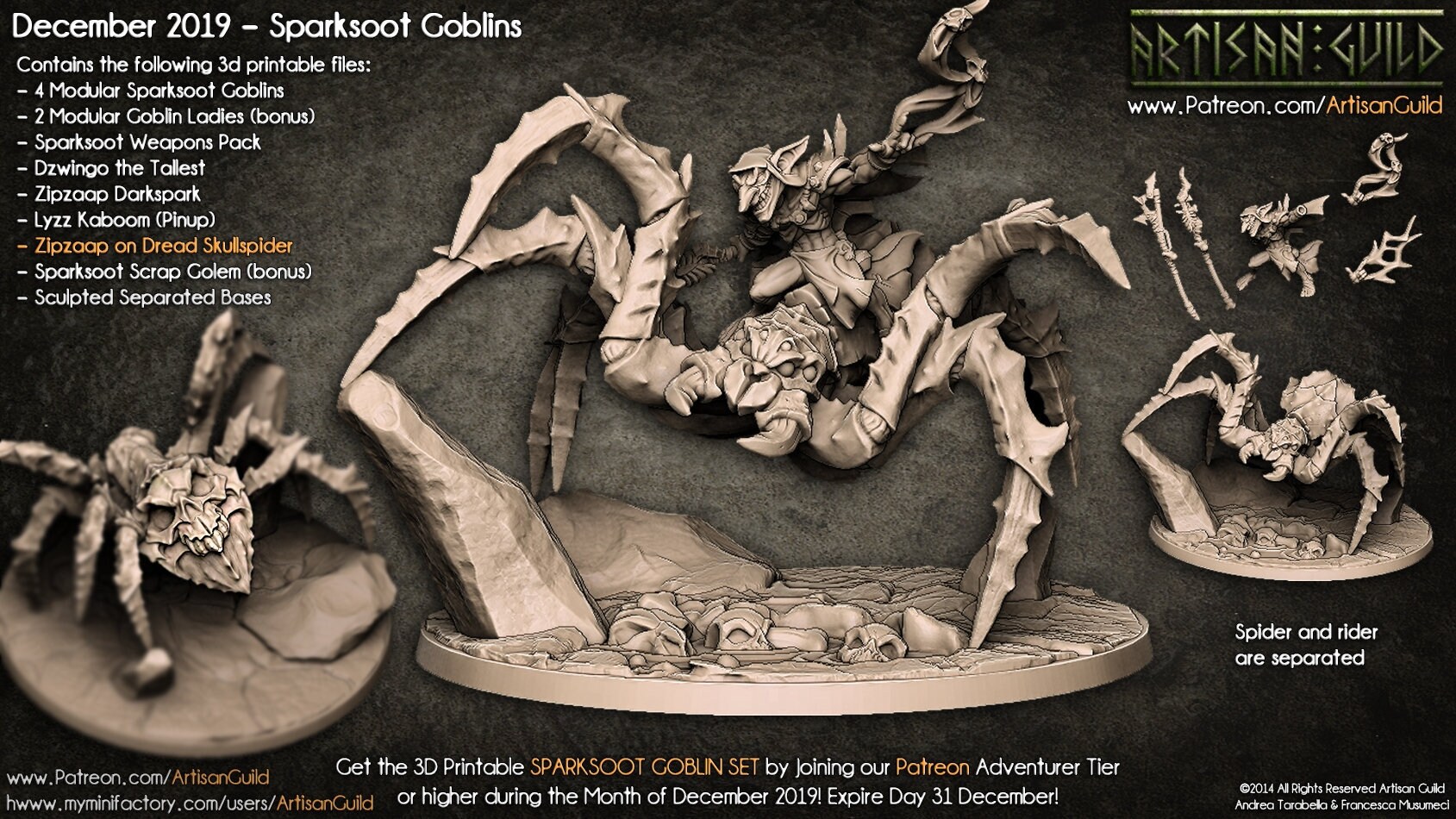 Skull Spider Artisan Guild Arachnid Dread bug | Etsy