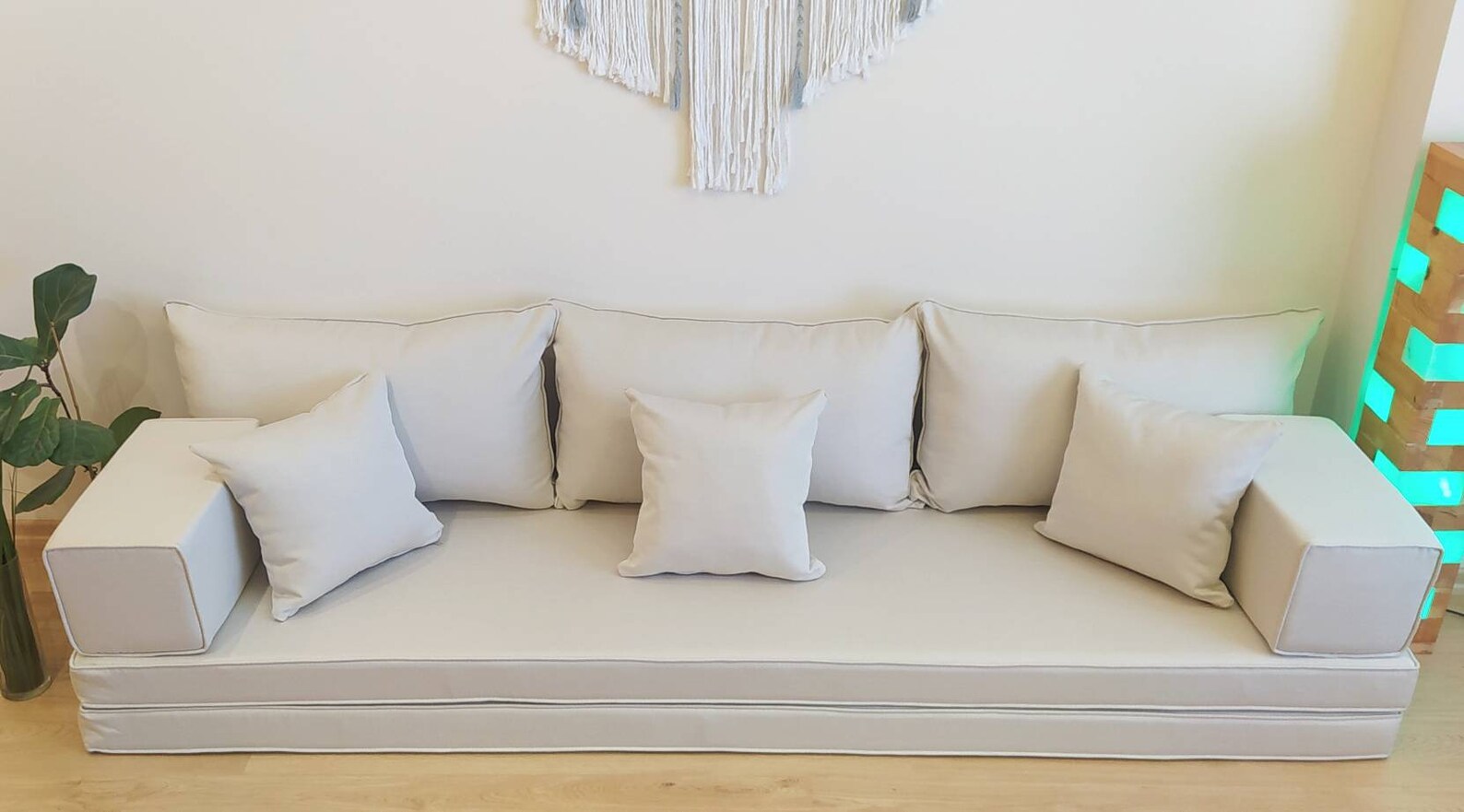 Enlarged Floor Cushion Couch 8 Ft Long Modular Boho Sofa Etsy