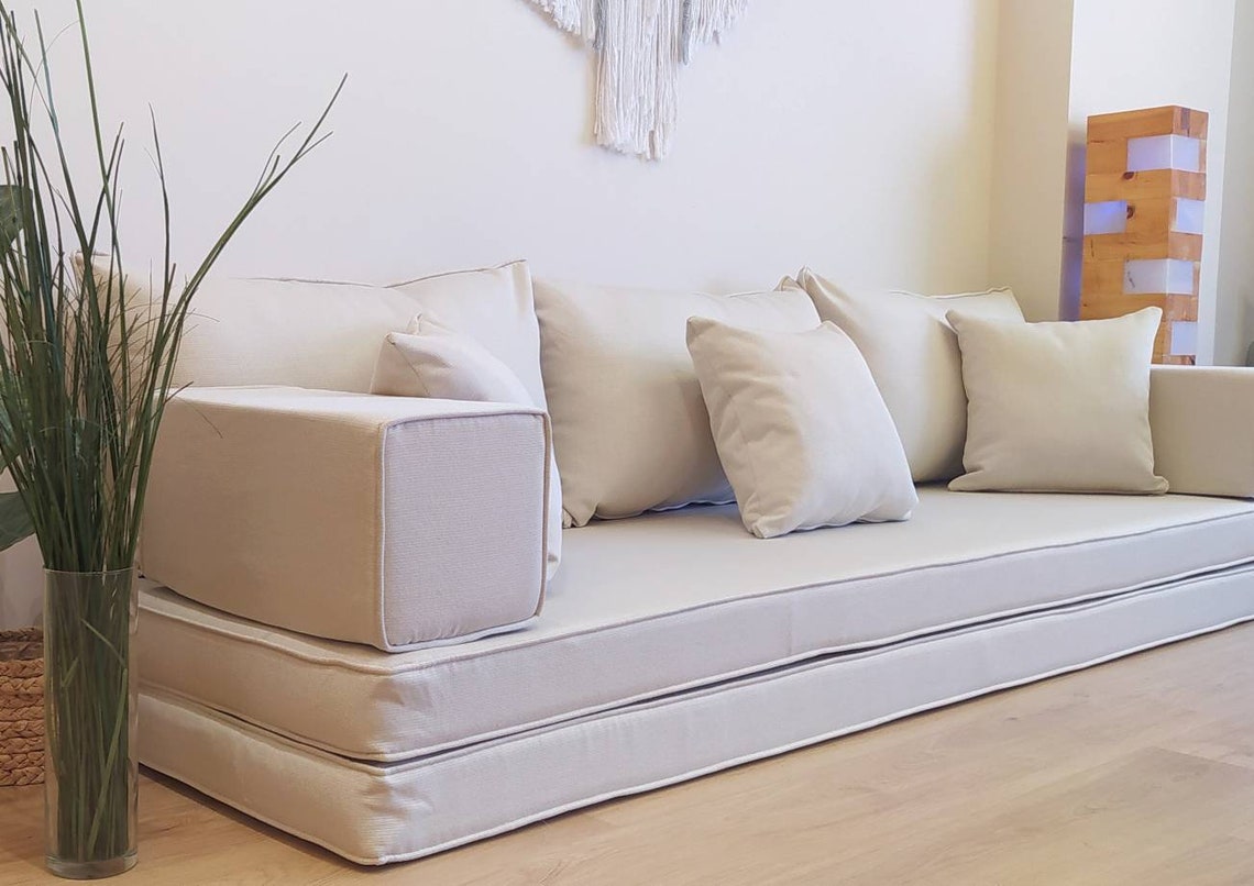 Enlarged Floor Cushion Couch 8 Ft Long Modular Boho Sofa Etsy