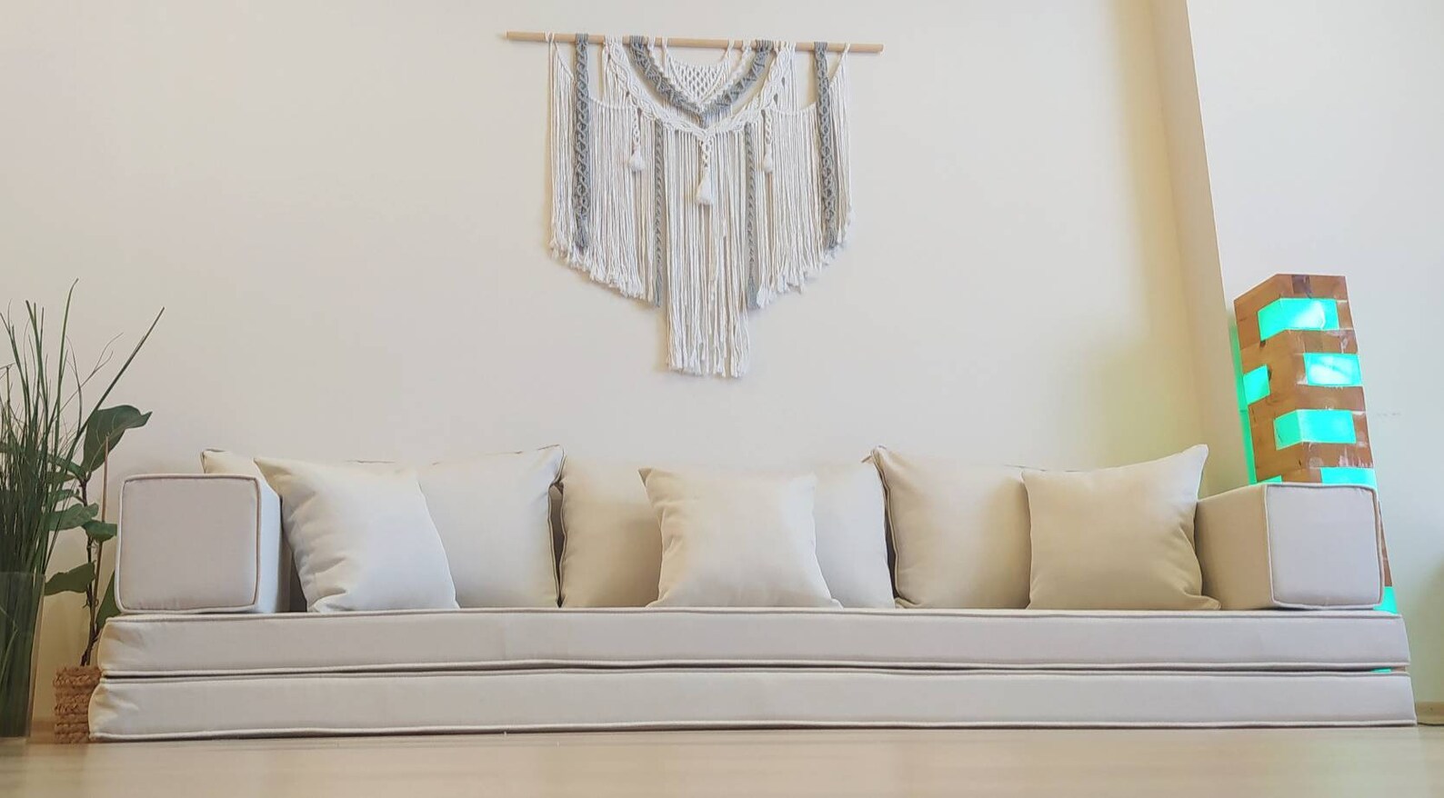 Enlarged Floor Cushion Couch 8 Ft Long Modular Boho Sofa Etsy