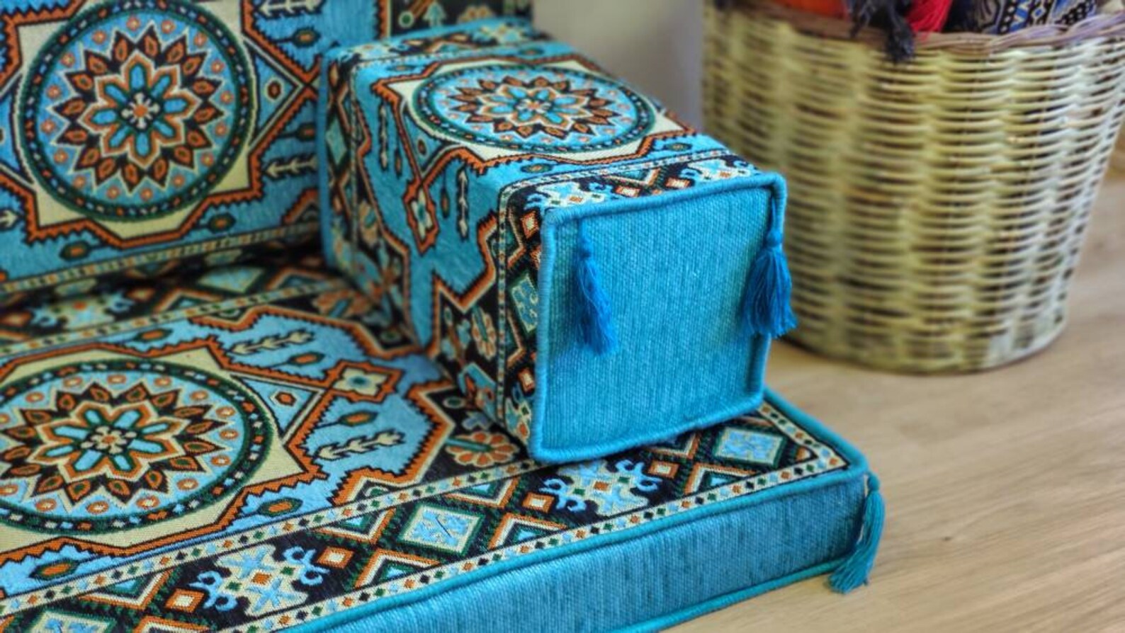 Turquoise Arabic Sofa Floor Seating Set Modular Pallet Sofa Etsy