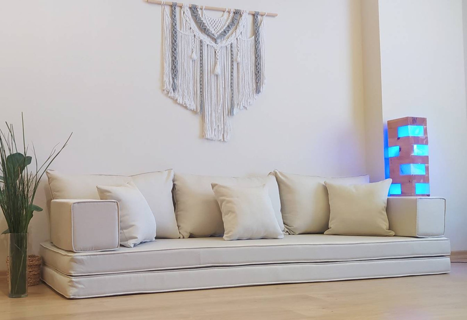 Enlarged Floor Cushion Couch 8 Ft Long Modular Boho Sofa Etsy