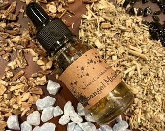 Archangel Michael Oil - Divinity/Prayer/Petition - Herb/Root/Crystal/Glitter Blend - Almond Oil/Vitamin E Oil/Essential Oil Blend - 15ml