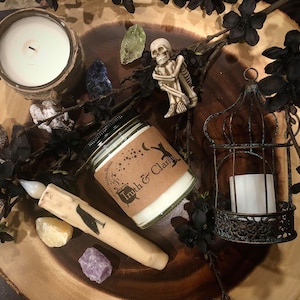 Truth & Clarity Spell Candle (Rosemary/Thyme) - Truth Seeker - Eyebright/Lapis Lazuli/Aventurine - Intention Candle - Soy Wax - 9oz