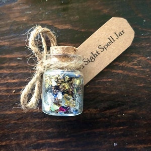 Second Sight Mini Spell Jar - Herb/Flower/Crystal/Essential Oil Blend - 5ml Glass Vial
