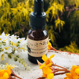 Prosperity & Abundance Oil - Abundance/Prosperity/Success/Accomplishments - Herbs/Crystals/Glitter - Almond Oil/Vitamin E Oil/Essential Oil