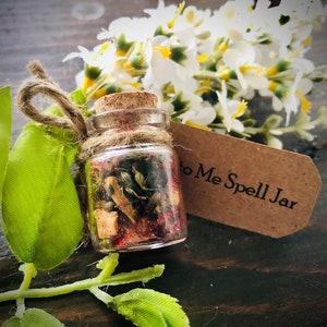 Come To Me Mini Spell Jar - Herb/Flower/Crystal/Essential Oil Blend - 5ml Glass Vial