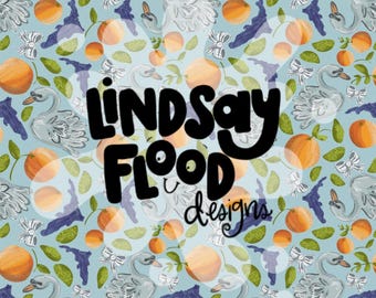 Lakeland Florida Swans Coquette Bow Oranges Repeated Pattern Seamless Pattern