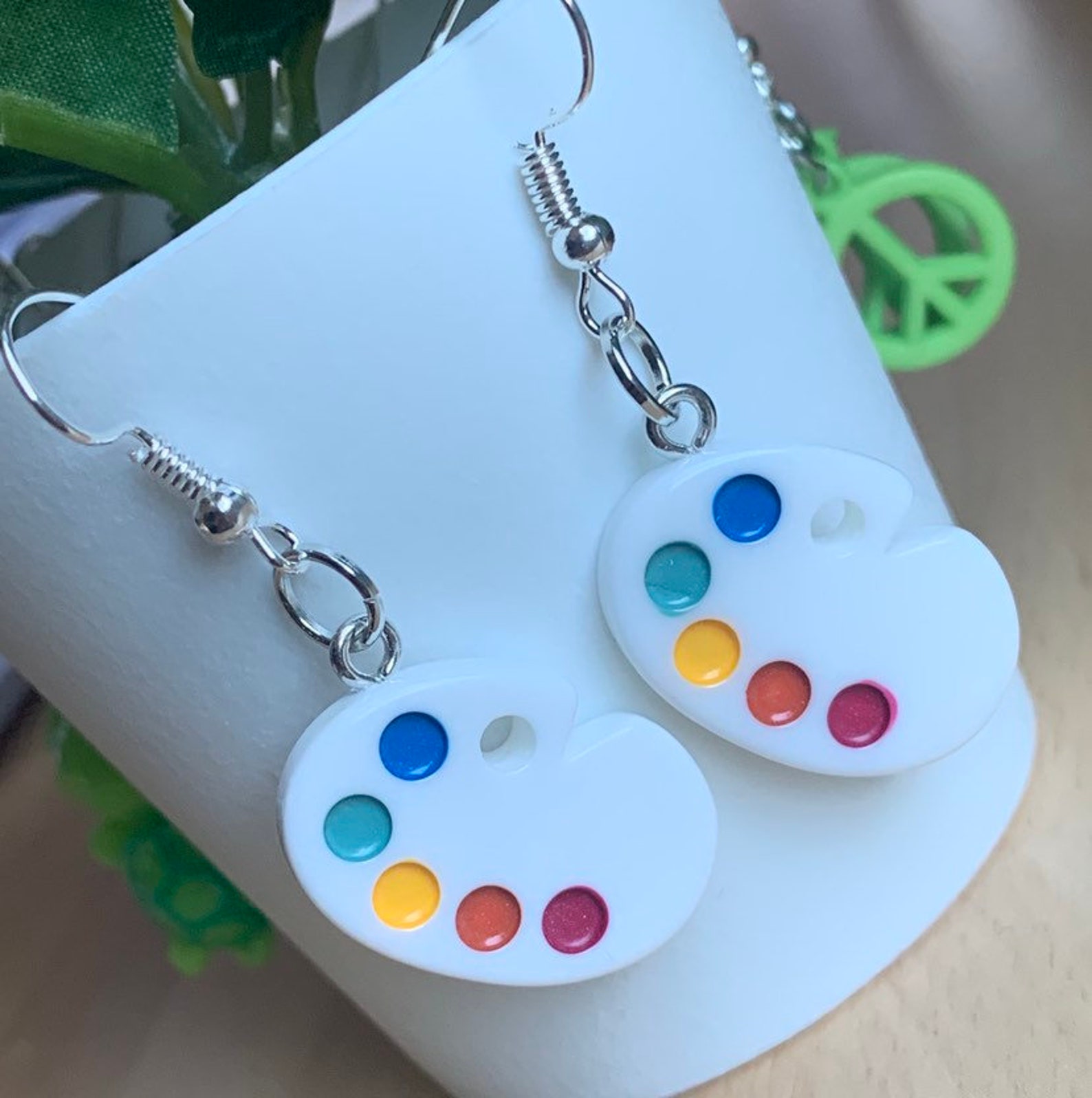 Paint palette Earrings Etsy
