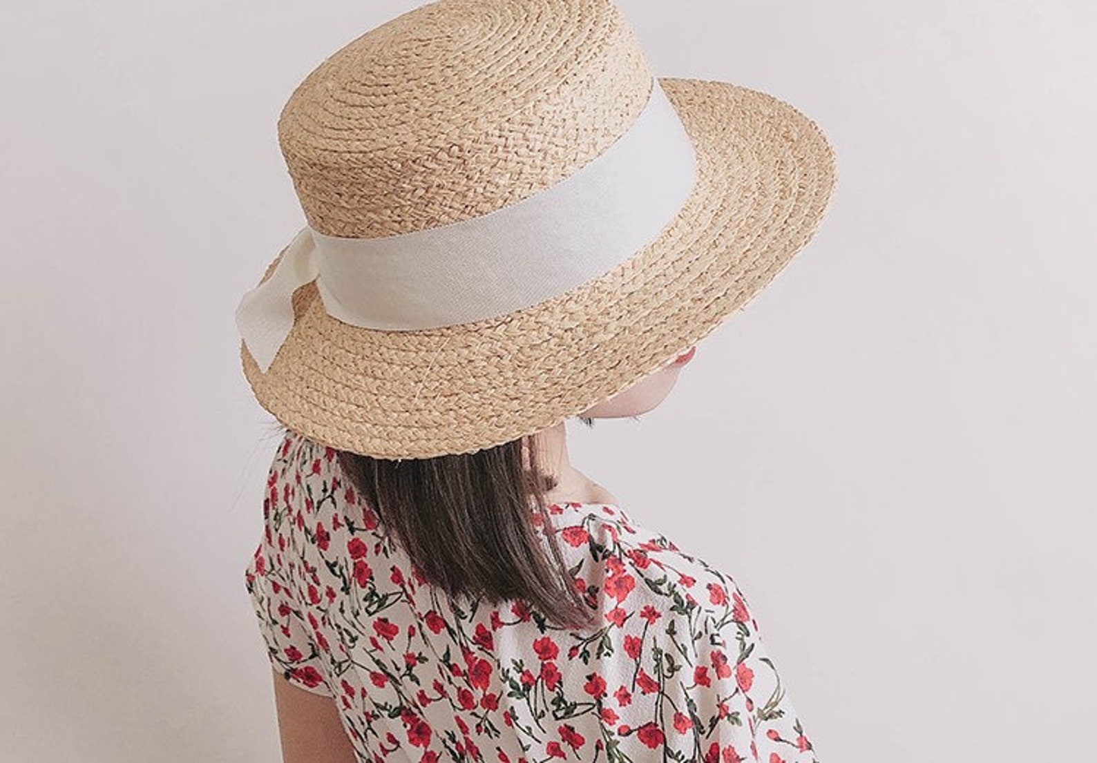 Summer Beach Hat with lace bow Women Beach Hat Audrey Style Etsy