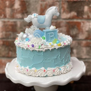 Christmas Baby  Cake, Faux Cake, Christmas Fake Cake, 5” Cake, Christmas Decor, Photo Prop, Kitchen Decor, Baby Shower Centerpiece
