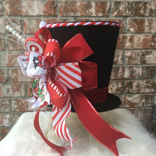 Black Top Hat Christmas Tree Topper Etsy