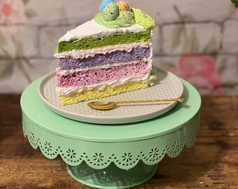 Easter Faux Slice Cake , Easter Decor, Tiered Tray Decor, Thanksgiving Decor, Mini Faux Pumpkin Pie,  Faux Pie with Whipped Cream Topper