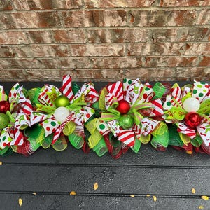 Green Monster Christmas Centerpiece, Green Monster Garland, Fireplace Decor,  Christmas Decor, Mantle Decor, Staircase Christmas Swag