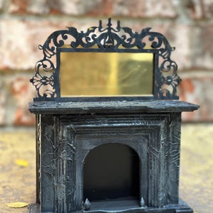 Halloween Doll House Fireplace, Halloween Decor, Halloween