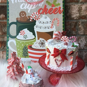 Mini Candy Cake, Faux Cake, Christmas Fake Cake, 4.5” Cake, Christmas Decor, Photo Prop, Kitchen Decor