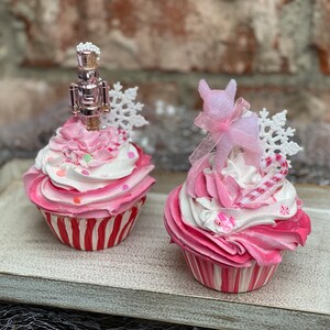 Christmas Fake Cupcake, Nutcracker Cupcake Decor, Christmas tiered tray Decor, Kitchen Decor, Faux Cupcake