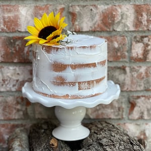 Fake Naked Cake, Fake Wedding Cake, Faux Naked Cake, Sunflower Cake, Fall Cake, Rustic Cake