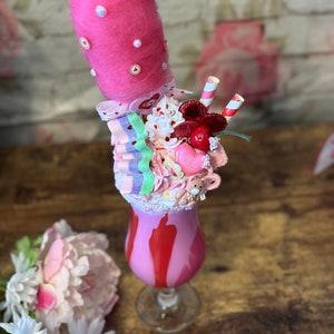 Valentine’s Day Faux Milkshake Valentine's Day Candy Jar Fake Shake Valentines Decor Fake Bake