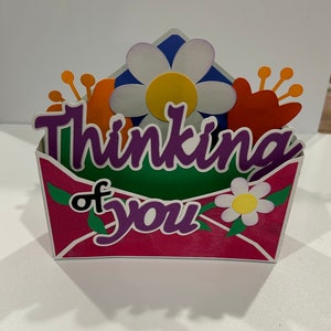 Floral Thinking of You Handgemaakte doos kaart papier doorboord 3D gestanst
