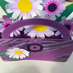 Bolsa cheia de flores, cartão comemorativo 3D feito à mão, presente de aniversário, pensando em você, fique bem, colorido!!