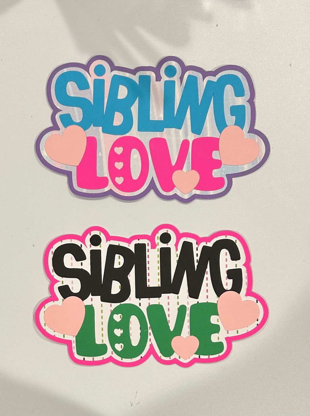 Sibling Love Scrapbook Title Handmade Paper Pierced Etsy