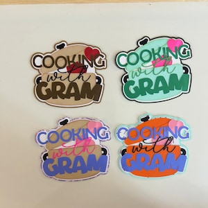 Cozinhando com Gram Scrapbook Título Papel Feito à Mão Perfurado e Cortado