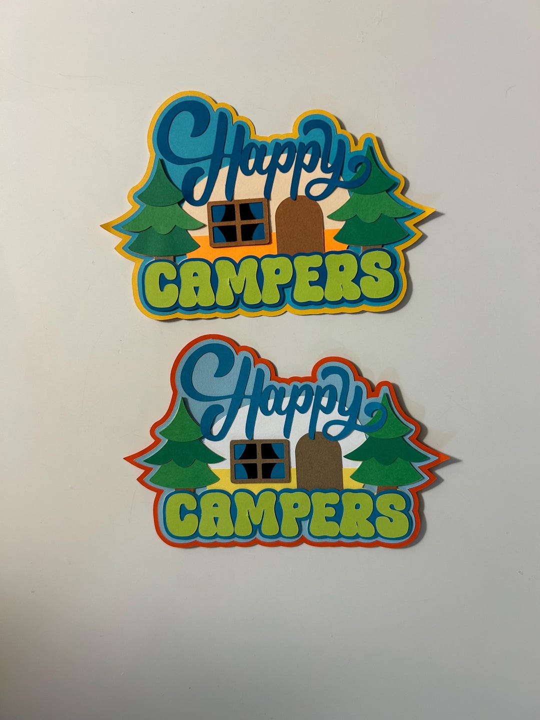 Happy Campers Camping Scrapbook Title Paper Pieced Handmade Die Cut - Etsy