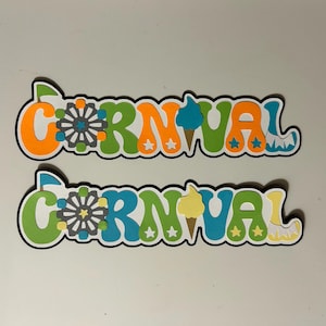Carnival Fair Scrapbook Title Accessory Handmade Paper Pieced Die Cut