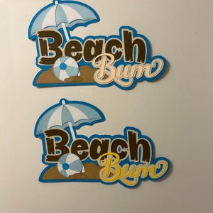 Beach Bum Sammelalbum Titel handgemachtes Papier gestanzt Sommer