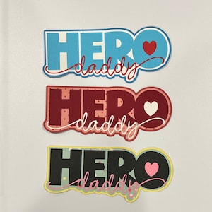 Héros papa titre de scrapbooking papier fait main percé découpé