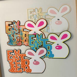 Título de álbum de recortes de conejito de Pascua Accesorio de álbum de recortes Troquelado con piezas de papel
