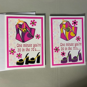 Happy 70th Seventy Birthday Card Handmade Paper Pieced Die Cut 70 Hippie Style
